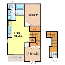 袋井駅 バス27分  横須賀車庫前下車：停歩5分 2階の物件間取画像